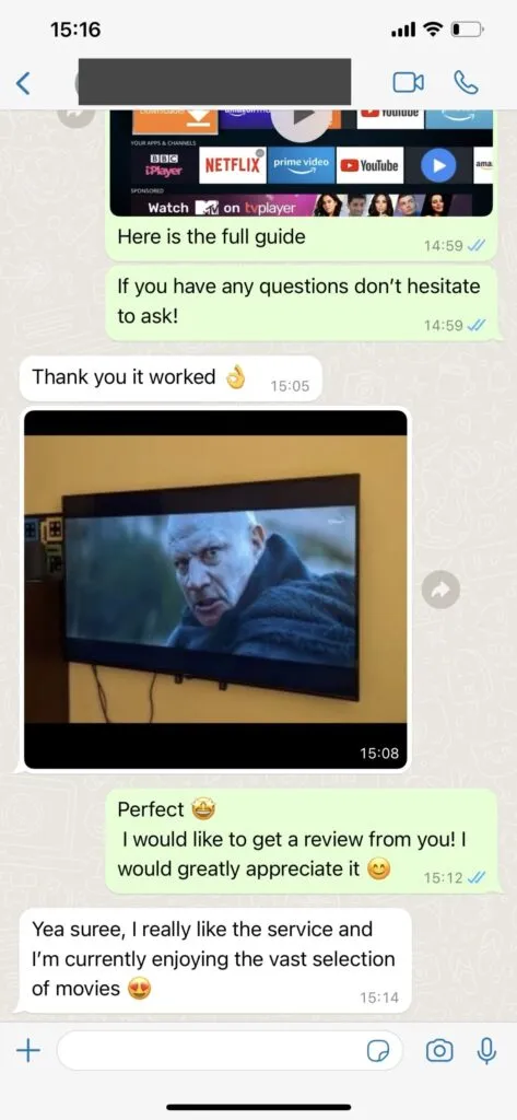 WhatsApp Live Support Setup Confirmation - StreamQTV WhatsApp Experience